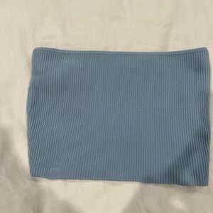 La Hearts Blue Ribbed Pencil Skirt